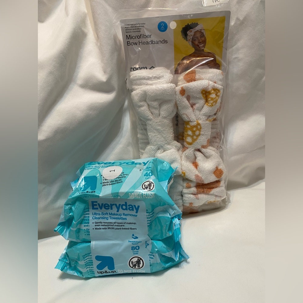 Everyday Ultra-Soft Makeup Remover Cleansing Towelettes Microfiber Headbands